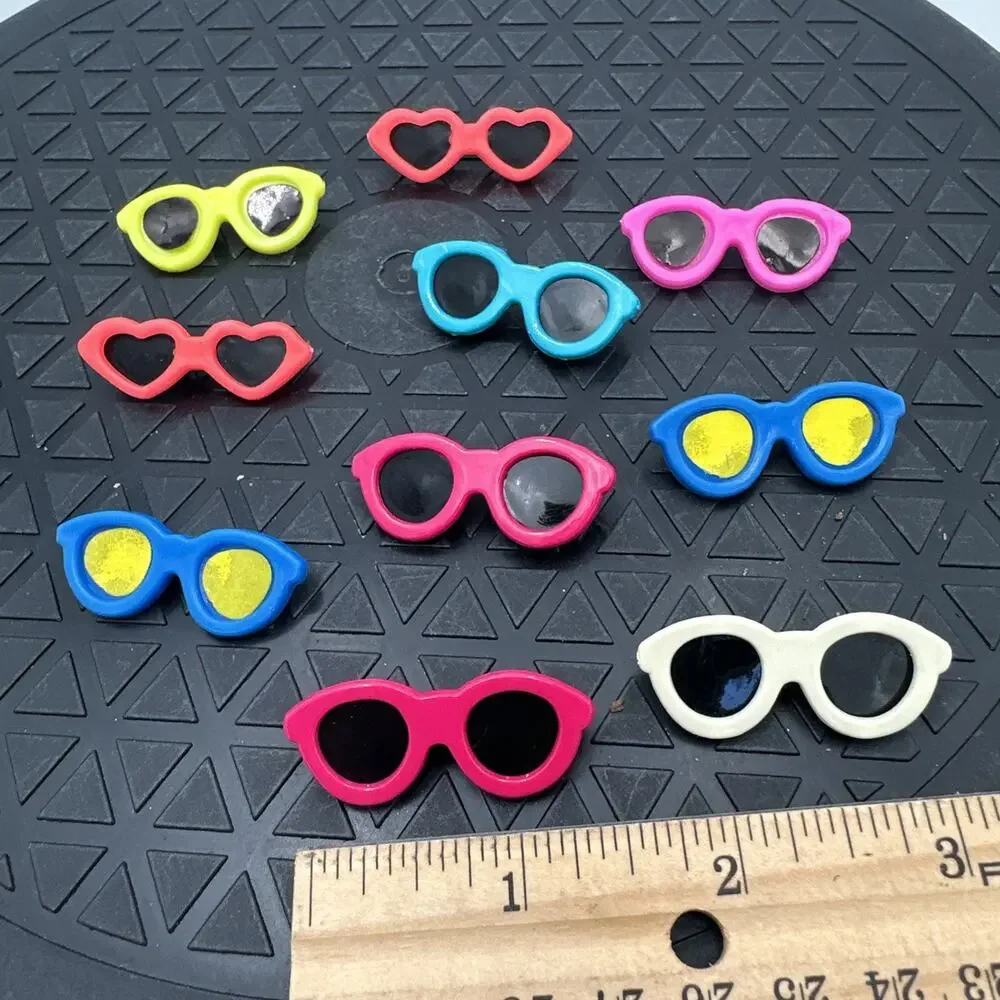1980s Sunglasses Pin Lot Of 10 Plastic Vintage Colorful